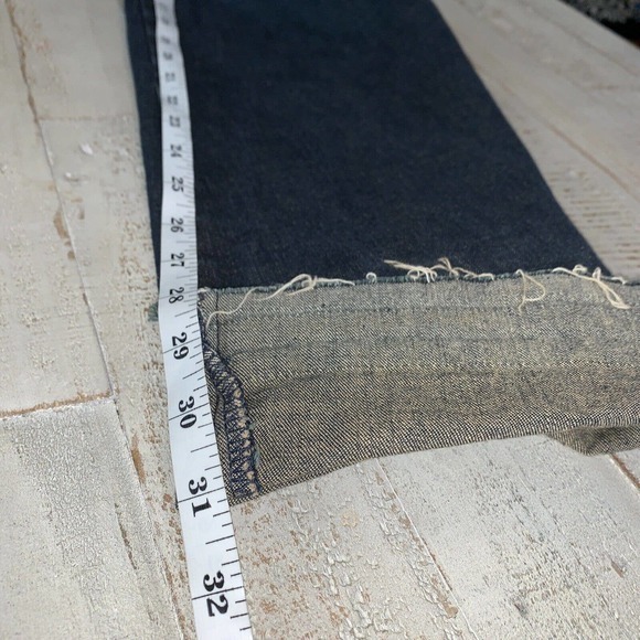 Vintage Sergio Valente Size 16 Women Blue‎ Jeans Flared Denim Raw Hem 34x31 Cuff - Picture 7 of 10